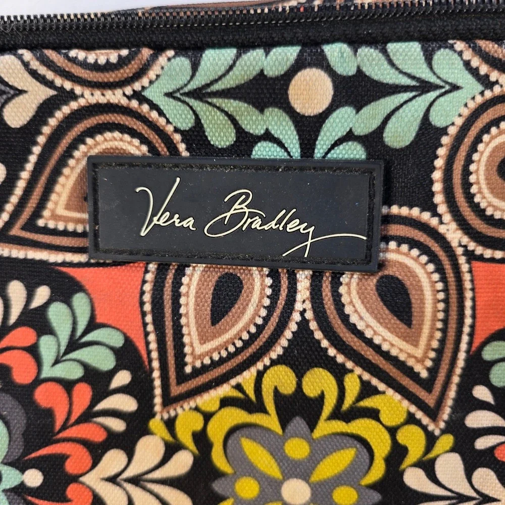 Vera Bradley Provencal Paisley Floral Cosmetic Makeup Bag Travel Case Orange